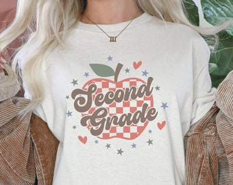 Retro Second Grade Shirt 2nd Grade Teacher Shirt Hello 2nd Grade Shirt Second Grade Team Shirts Grade Teacher Gift Second Grade Crew Tee