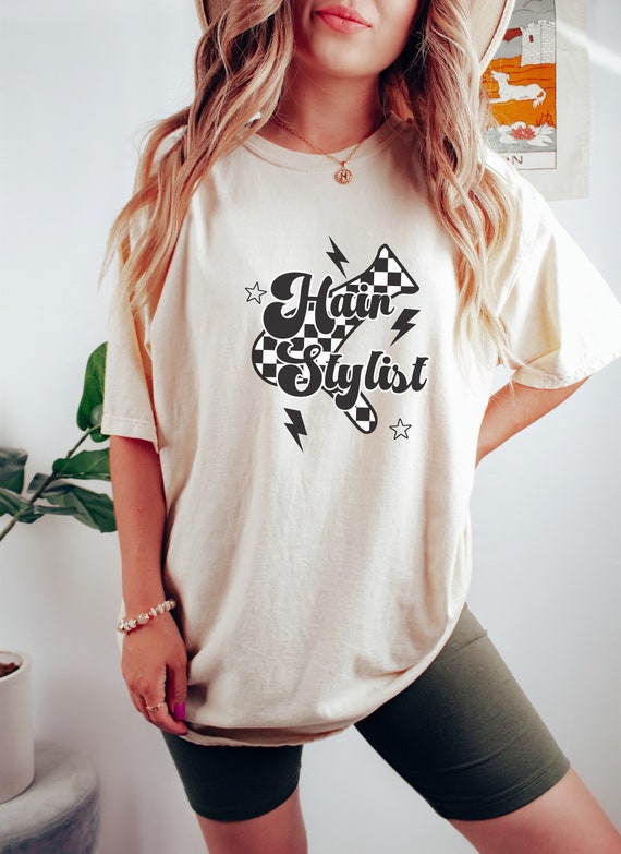 Comfort Colors Retro Hair Stylist Shirt Checkered Hairstylist TShirt Gift for Hairstylist Gift Hair Stylist T Shirt Gift Hairdresser T-Shirt