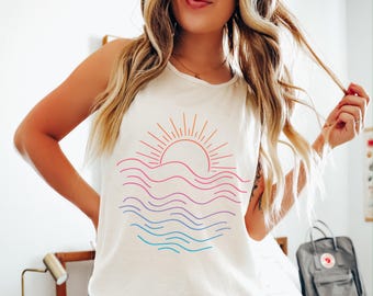 Comfort Colors Sunshine Tank Top Beach Tank Top Summer Sun Top Beach Lover Top Summer Shirt Beach Trip Top Sunshine Beach Coverup