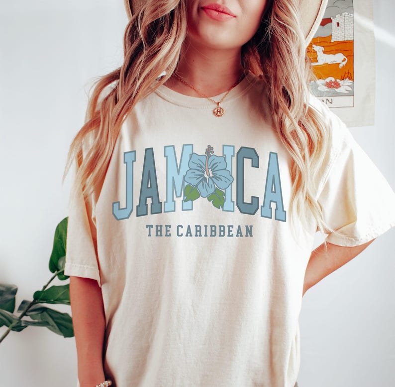 Comfort Colors Jamaica Shirt Jamaica T-Shirt Jamaica Hibiscus Shirt Jamaica Vacation Top Summer Jamaica Trip TShirt Jamaica Vacay Jamaica Ivory