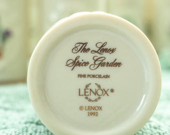 Lenox Spice Garden | Fine Porcelain Spice Jars | (1992) Vintage Botanical Kitchen