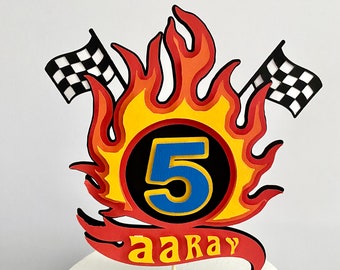 Car cake topper, birthday cake topper, hotwheels cake topper, Race car cake topper, custom cake topper, cardstock cake topper, cars topper