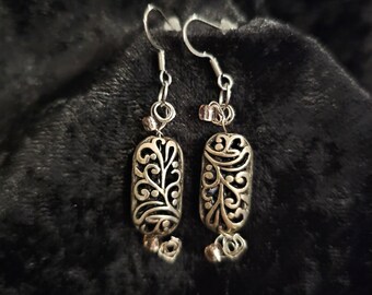 Hand Spun Stainless Steel Hypoallergenic Dangle Earrings