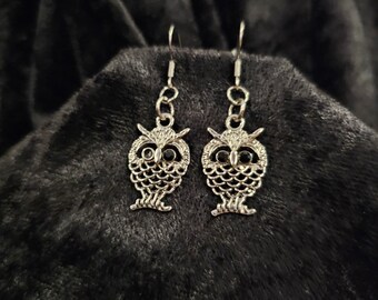Owl Stainless Steel Hypoallergenic Dangle Earrings
