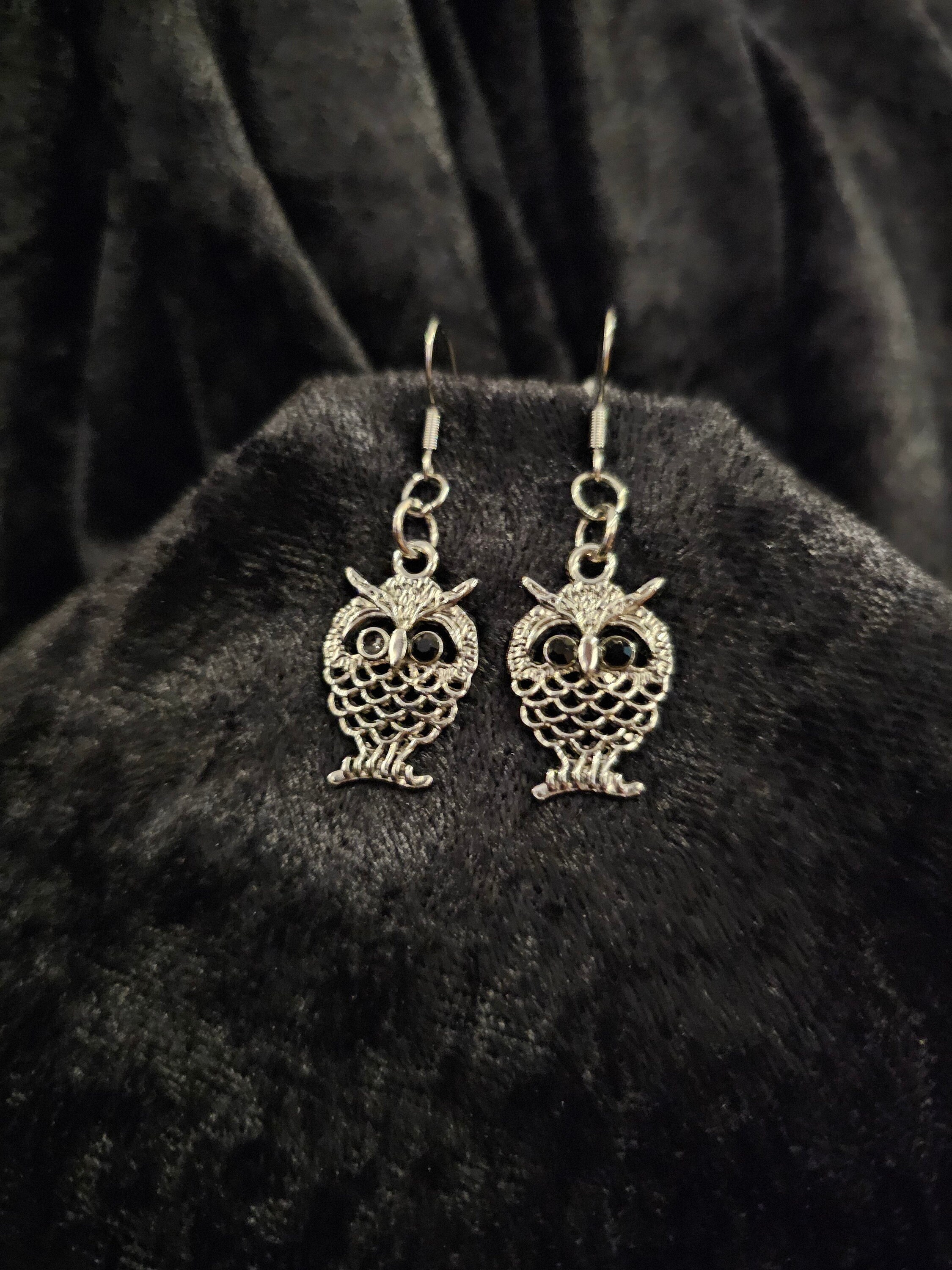 Owl Stainless Steel Hypoallergenic Dangle Earrings