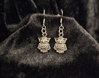 Owl Stainless Steel Hypoallergenic Dangle Earrings
