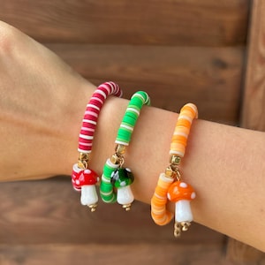 Mushroom Beaded Bracelets