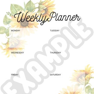 Weekly Sunflower Planer Weekly Brain Dump Vision Board | Sunflower Blooms: Ein floraler digitaler Planer für ultimative Organisation