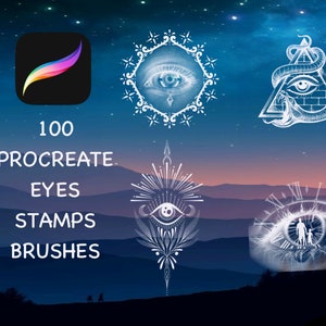 100 Procreate Eyes Brushes | Eye Procreate Stamps | Procreate Tattoo Brushes