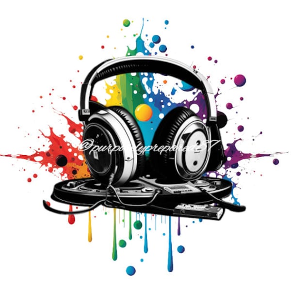 Beautiful Colorful & Black and White Headphones DJ Music PNG JPG Pdf | Record, Headphones, Music, Songs