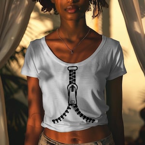 ジッパーTシャツデザイン：前面/背面詳細 PNG SVG（デジタルダウンロード）