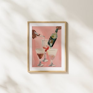 Colorful Cocktail Illustration, Digital Download, Painting, Modern Art, Wall Art, Fun