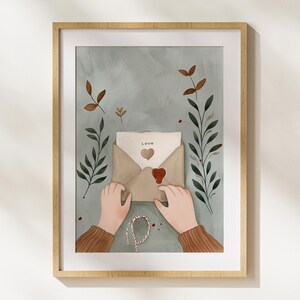 Carta de Amor, Plantas, Floral, Cores Suaves, Galho, Folhas, Minimalismo, Cores Pastel, Arte Moderna, Arte Imprimível, Arte Digital