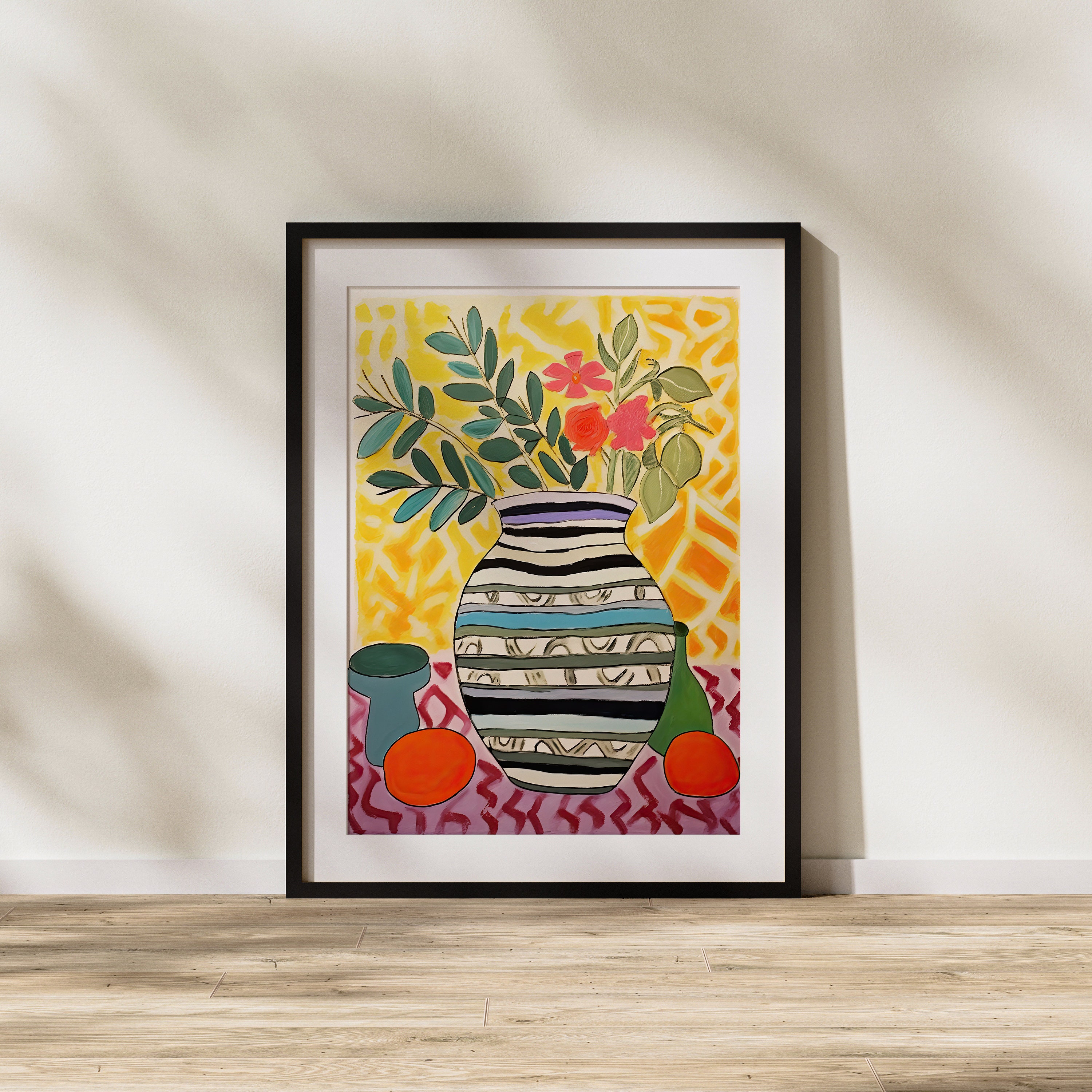 Floral Vase Painting: Colorful Modern Art Print (digital Download) - Etsy