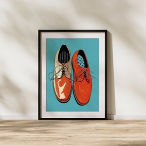 Shoes, Red, Realism, Modern Art, Fashion, Fun, Illustration, Printable Art, Wall Art, Painting image 2