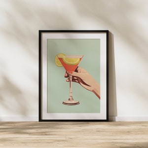 Cocktail, Fun, Drink, Night Life, Disco, Printable Art, Feminism, Realism, Illustration, Art image 2
