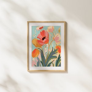 Flowers, Garden, Painting, Colorful, Modern Art, Blooming, Bloom, Spring, Illustration, Wall Art, Printable Art, Unique, Nature