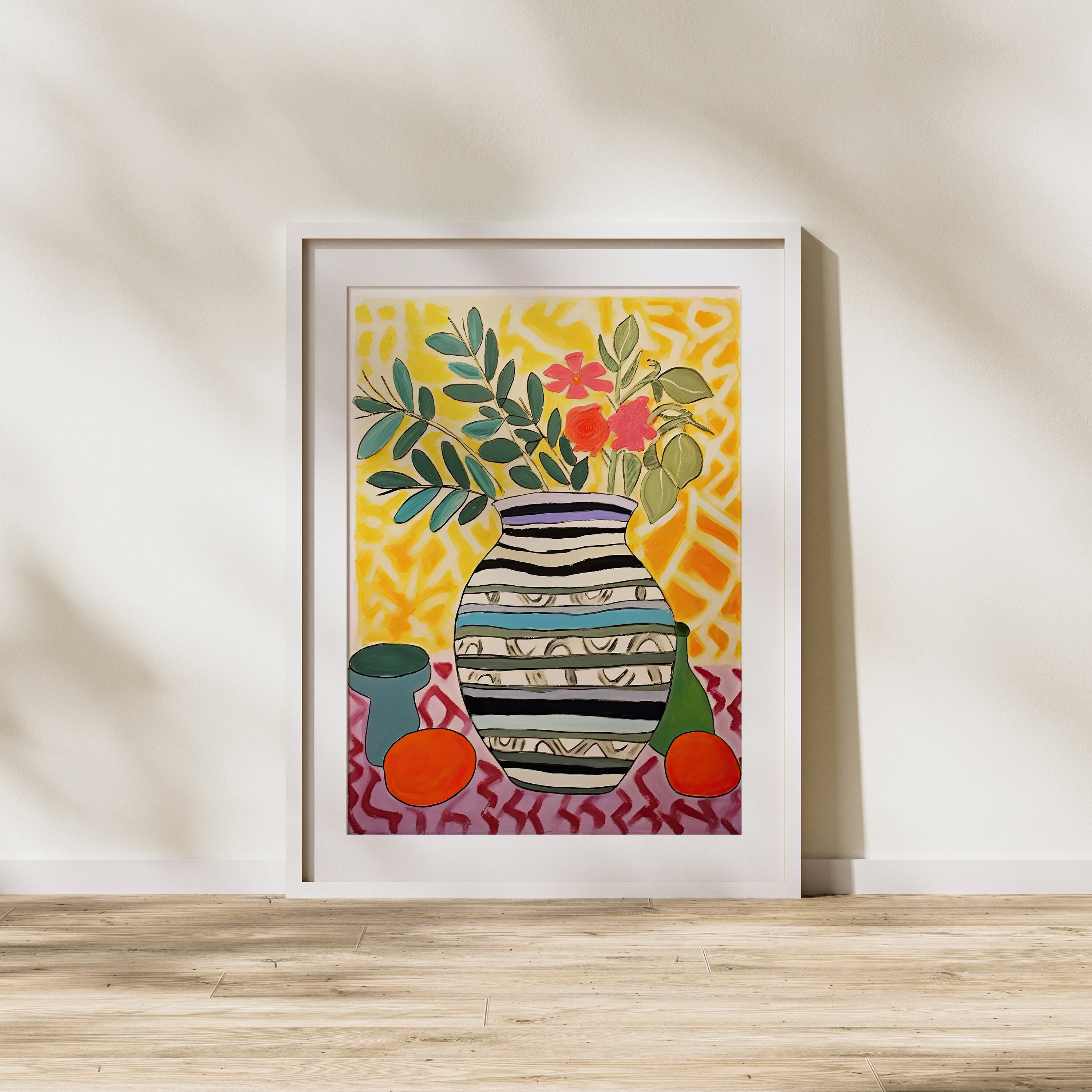 Floral Vase Painting: Colorful Modern Art Print (digital Download) - Etsy