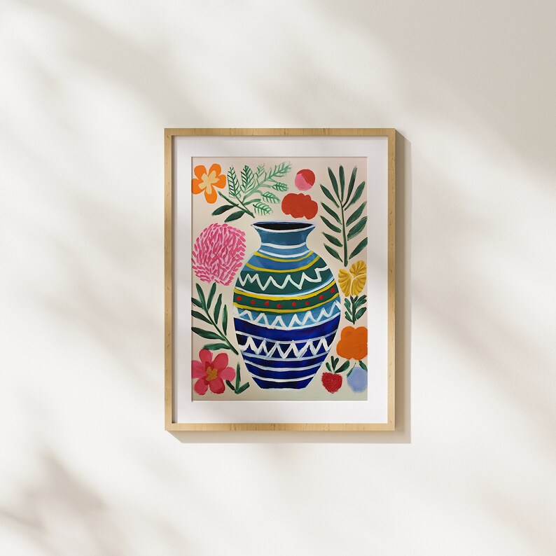 Vase, Modern, Pop Art, Colorful, Wall Art, Illustration, Flowers, Plant ...