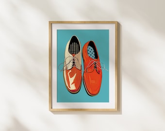 Shoes, Red, Realism, Modern Art, Fashion, Fun, Illustration, Printable Art, Wall Art, Painting