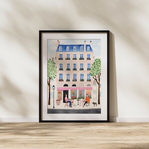 Paris, City, Illustration, Modern Art, Painting, Printable Art, Wall Art, Fun, Travel image 2