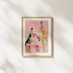 Colorful Cocktail Illustration, Digital Download, Painting, Modern Art, Wall Art, Fun