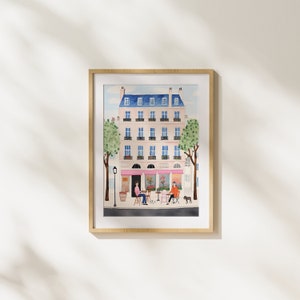 Paris, City, Illustration, Modern Art, Painting, Printable Art, Wall Art, Fun, Travel image 1