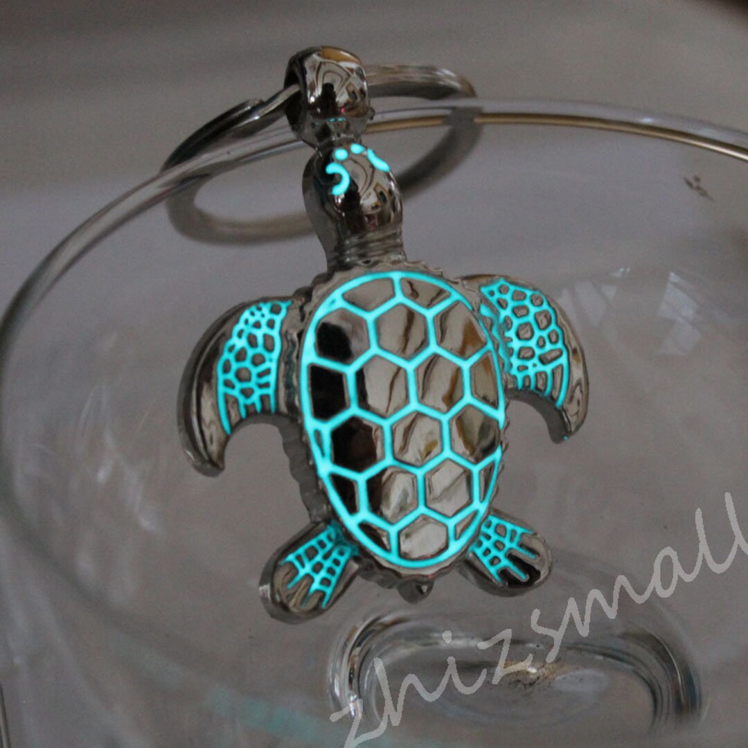 Glowing Turtle Keychain Tortoise Keychain Lady Couple Etsy