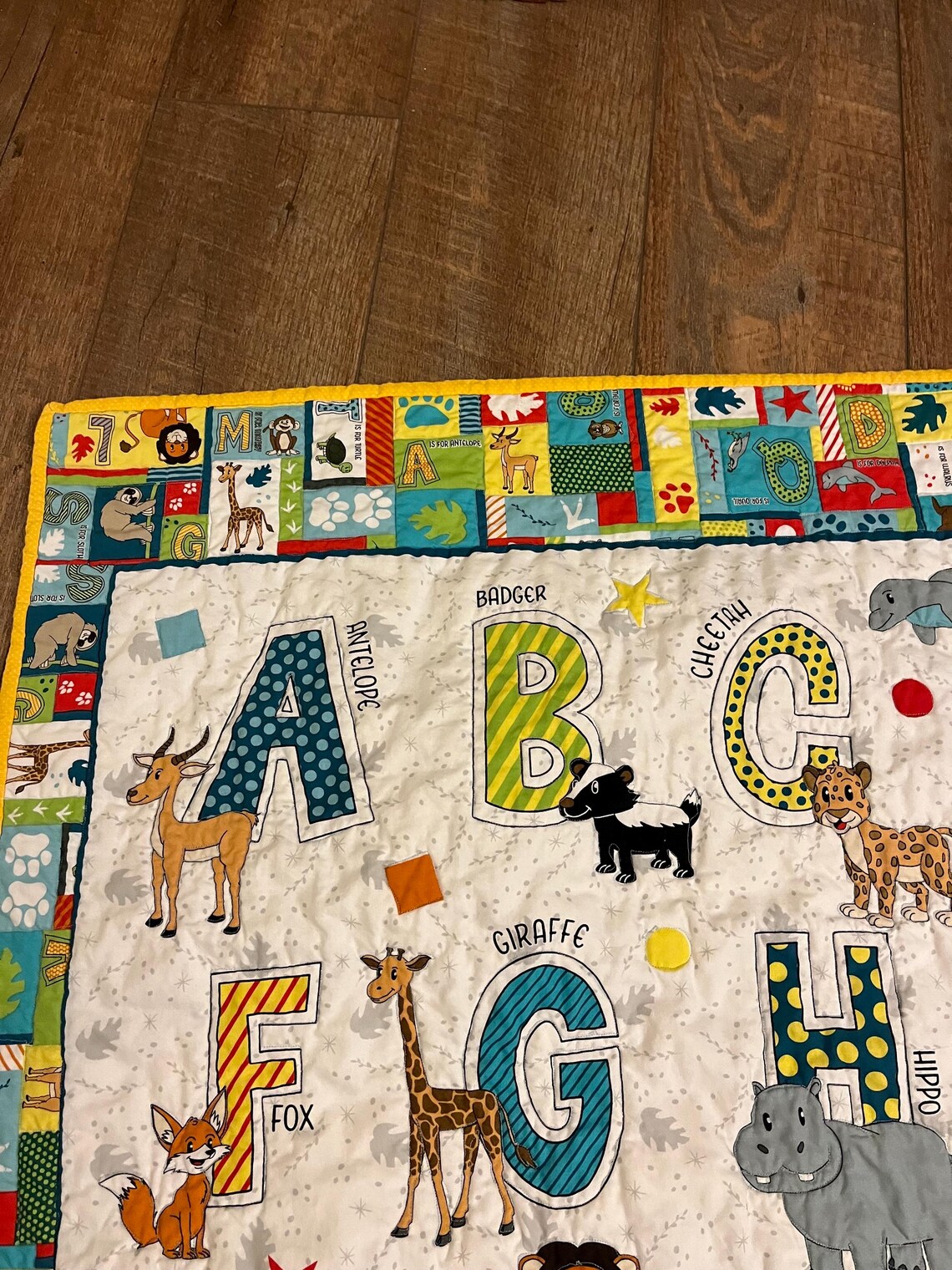 Abc baby quilt etsy