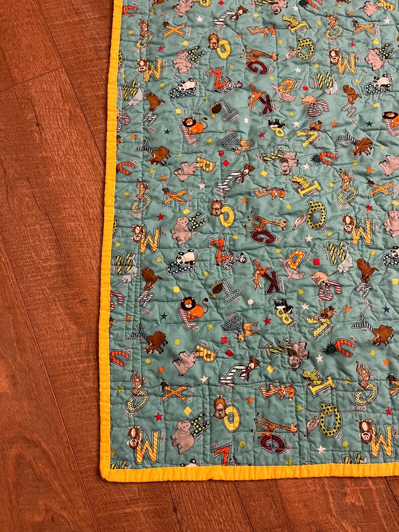 Abc baby quilt etsy