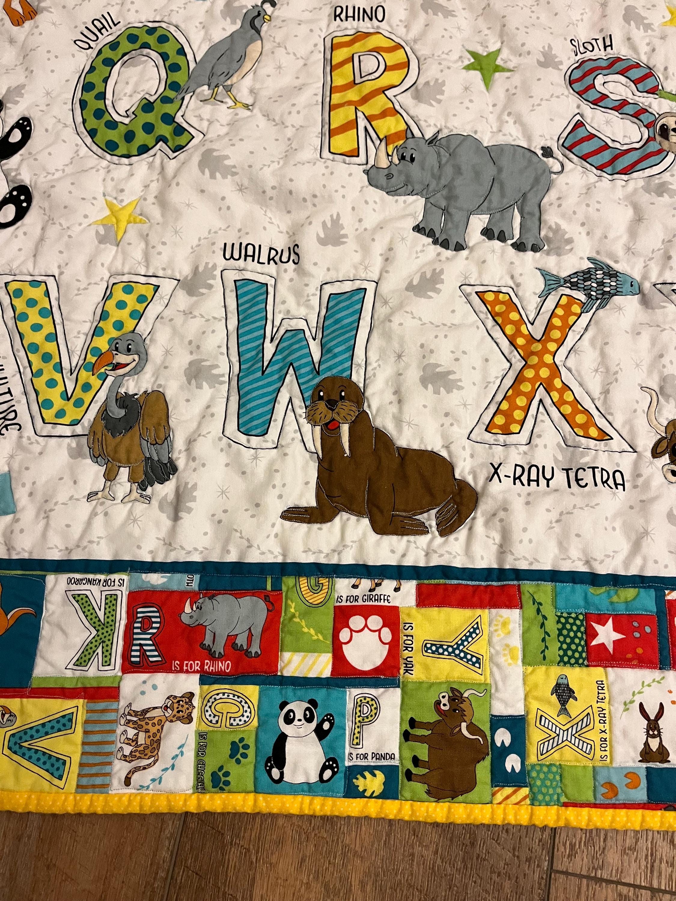 Abc baby quilt etsy