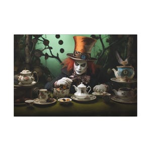 Canvas Print, Mad Hatter Print, Wall Art Decor, Alice in Wonderland Fan Gift, Home Office Decoration