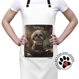 Dog Lover Gift Dog Lover Apron Dog Shih Tzu Lover Gift for Cook Gift for Chef Gift for Dad Gift for Mom Gift Funny Dog Shih Tzu