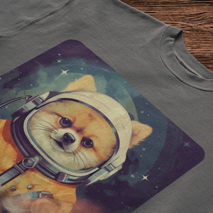 Dog Lover Shirt for Dog Lover Gift t-shirt with Dog Pomeranian Shirt Funny Dog Shirt Space Dog Pomeranian t-shirt cute dog Astronaut dog
