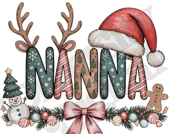 Christmas Nana PNG Digital Download Instant Download Design