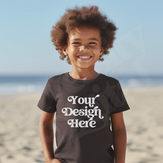 Black Kids Mockup Shirt, Kids Shirt Mock Up, Kid Tshirt Mockup