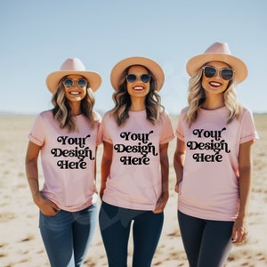 Group Shirt Mockup, Family Matching Shirt Mockup, Pink Bella Mockup, Bachelorette Mockup, Bachelorette Party Shirt Mockup, Hen Do Mockup