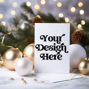 クリスマスカードのモックアップ クリスマス招待状のモックアップ ゴールドのクリスマスグリーティングカードのモックアップ ホリデーカードのモックアップ サンキューグリーティングカードのモックアップ