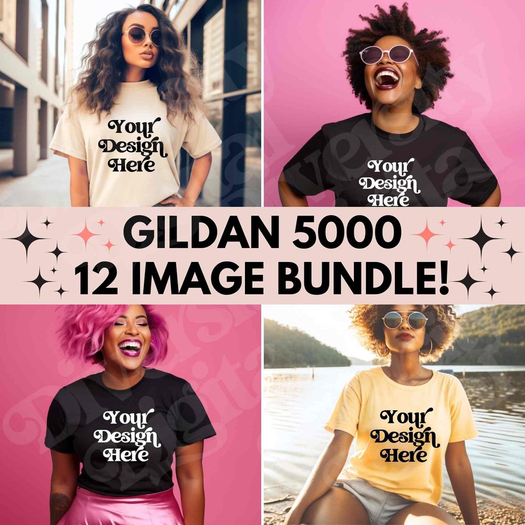 Gildan 5000 Bundle Plus Size Mockup Gildan Mockups Mockup Bundle Gildan