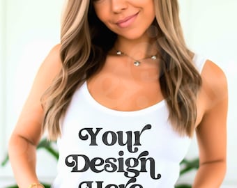 Next Level Mockup Next Level 1533 Mockup Next Level Tank Mockup White Tank Top Mockup Racerback Tank Top for Women Mockup Diverse Mockup