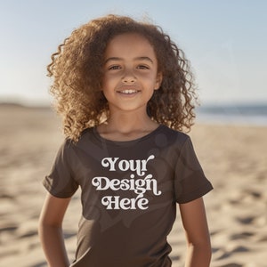 Black Kids Mockup Shirt, Kids Shirt Mock Up, Kid Tshirt Mockup, Kids Shirt Mockup, Diverse Kids Shirt Mockup, Girls Black TShirt Mockup