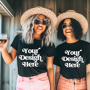 Black Group Shirt Mockup, Girls Trip Mockup, Matching Shirt Mockup, Bridal Bridesmaid Mockup, Bachelorette Party Shirt Mockup, Hen Do Mockup