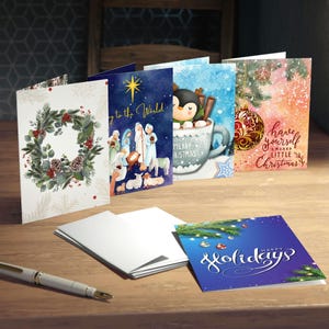 Christmas Cards Collection 2 - Multi-Design Greeting Cards (5-Pack)