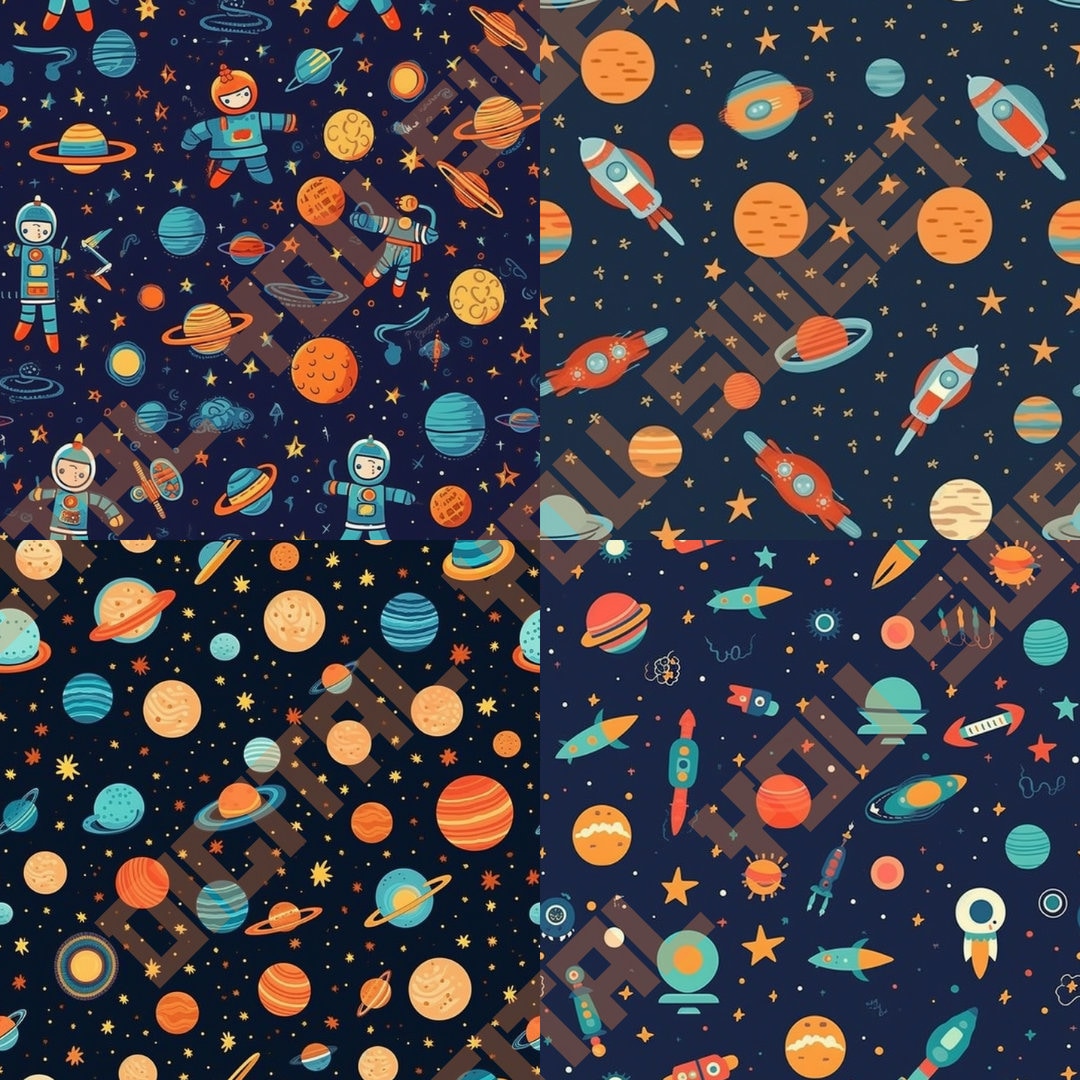 Pattern Space Paper 16 Tileable Space Patterns, Digital Download, Digital Paper, Digital ...