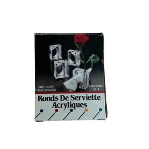 Vintage 1986 acrylic rose/napkin holder