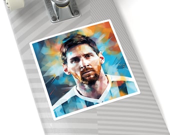 Pegatina de Lionel Messi - Perfecta para los fanáticos del fútbol - "Pegatinas cuadradas"