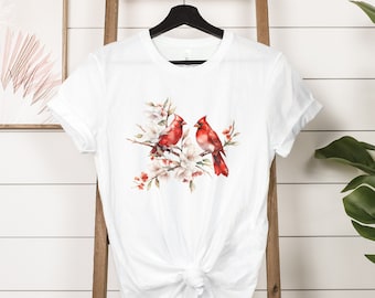 Cardinal Bird T-shirt, Red Cardinal Shirt, Bird Lover Gift, Cardinal Birds Tee