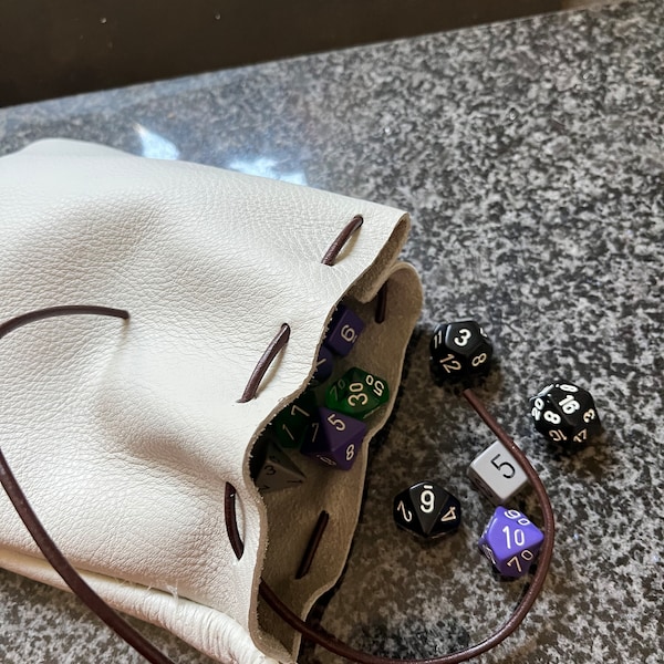 Simple leather dice bag or drop pouch.