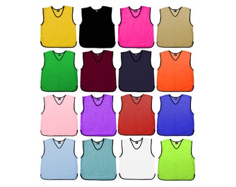Training Bibs Sports Mesh Bibs Football Soccer Rugby Sports Bibs Function Party Outdoor Kids Junior Youth and Adult Sizes 16 Colours 4 Sizes