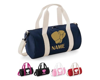 Personalised Boxing Barrel Bag Gloves Kick Boxing School Gym Kit Bags Kids Travel Duffle Bags Custom Name Sports Backpack